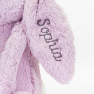 Personalised Bashful Lilac Bunny Medium