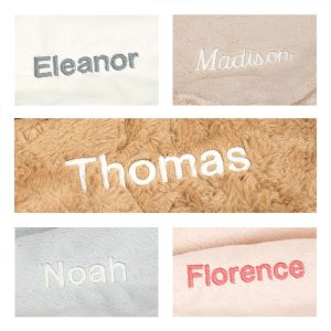 Personalised Bashful Black & Cream Puppy Blankie