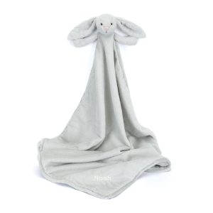 Personalised Bashful Silver Bunny Blankie