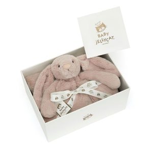 Personalised Bashful Luxe Bunny Rosa Blankie