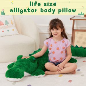 Alligator Stuffed Animals Crocodile Plush Toy. Brown/Green. 67 Inches