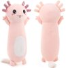 Axolotl Long Throw Pillow. Pink. 35.4 Inches