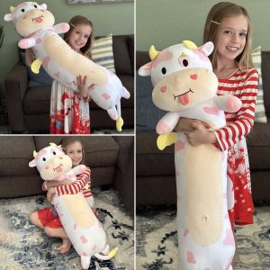 Dairy Cattle Plush Long Throw Pillow. 43 Inches