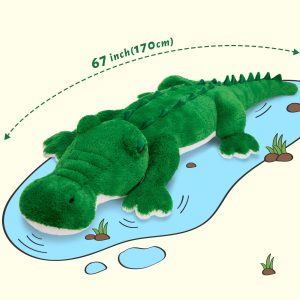 Alligator Stuffed Animals Crocodile Plush Toy. Brown/Green. 67 Inches