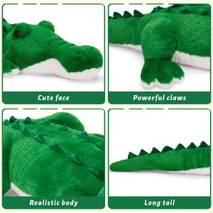 Alligator Stuffed Animals Crocodile Plush Toy. Brown/Green. 67 Inches
