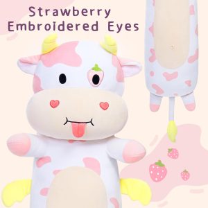 Dairy Cattle Plush Long Throw Pillow. 43 Inches