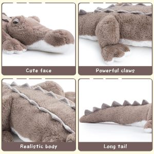 Alligator Stuffed Animals Crocodile Plush Toy. Brown/Green. 67 Inches