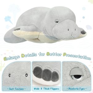 Manatee Stuffed Animals Sea Cow Plush Toys. Grey. 47 Inches