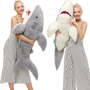 Giant Shark Stuffed Animal. Grey. 51 Inches