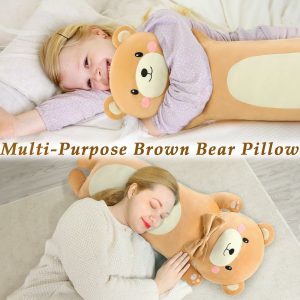Teddy Bear Plush Toy Cartoon Long Throw Pillow. 36.2 Inches
