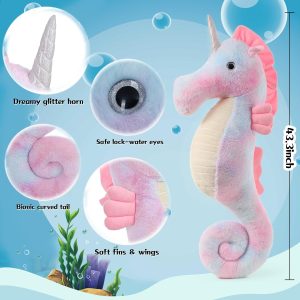 Seahorse Tie-Dye Stuffed Toy. 43.3 Inches
