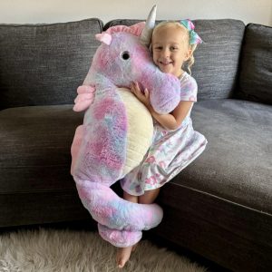 Seahorse Tie-Dye Stuffed Toy. 43.3 Inches