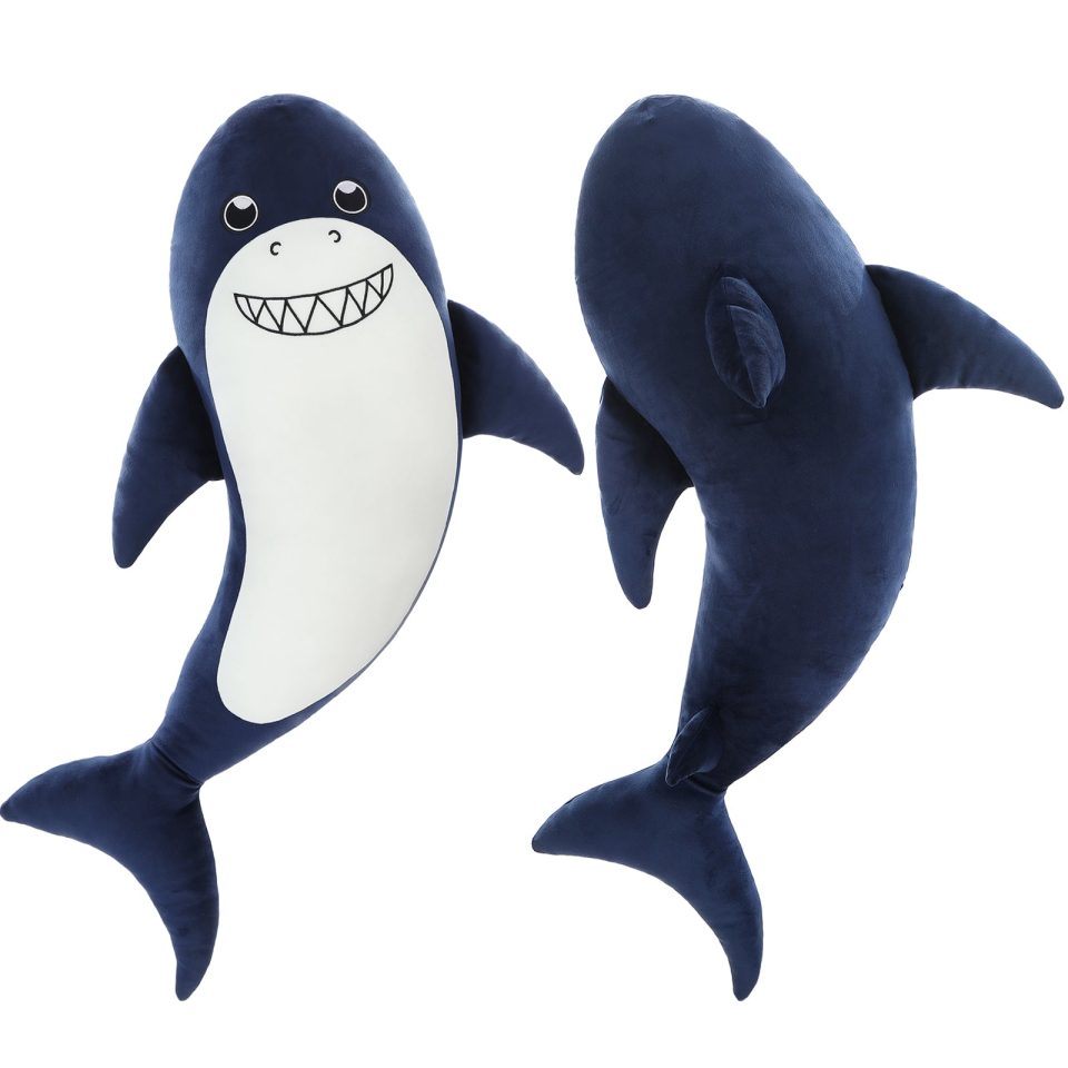 Shark Plush Toy Ocean Stuffed Animals. Navy Blue. 35 Inches