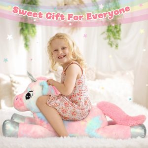 Big Colorful Unicorn Plush Toy. 43 Inches